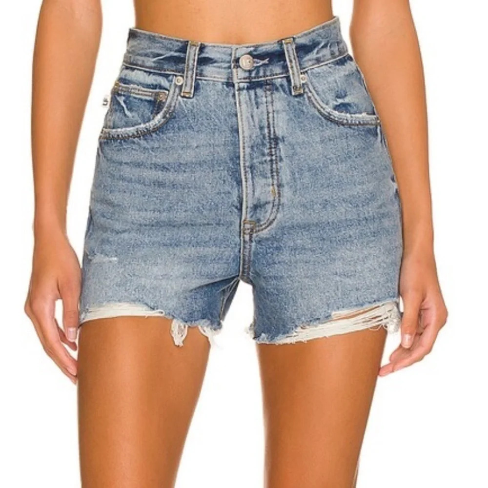 Lovers and Friends size 24 Austin Super High Rise Cut Off Jean Shorts Panorama